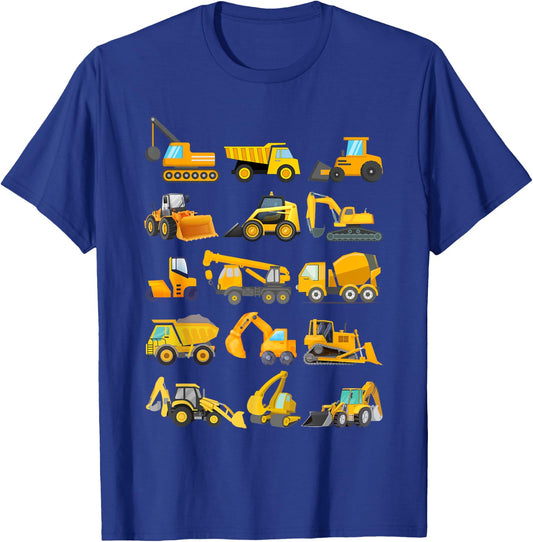 Construction Excavator Boys, Girls, Men, Women Construction T-Shirt - T-Shirt | Royal