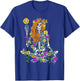 Skeleton Hippie Flowers Sunflower Lover Women Halloween T-Shirt - T-Shirt | Royal