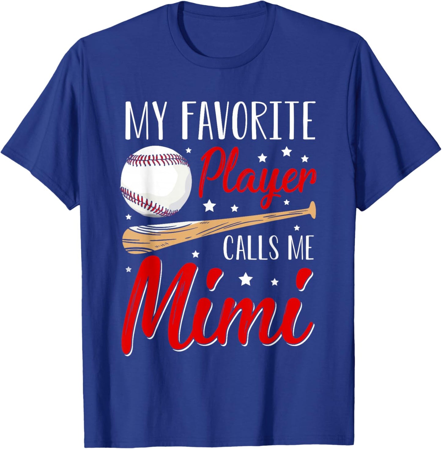 Baseball My Favorite Player Calls Me Mimi Heart Grandma T-Shirt - T-Shirt | Royal