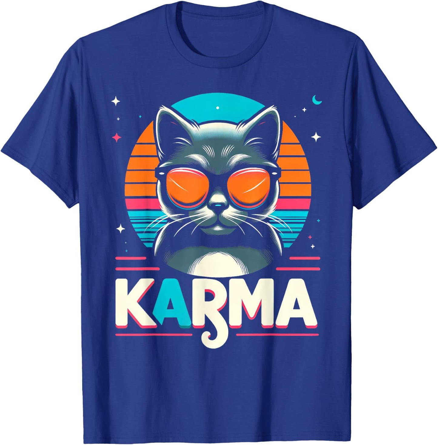 Karma Cat Women Girls Kids T-Shirt - T-Shirt | Royal
