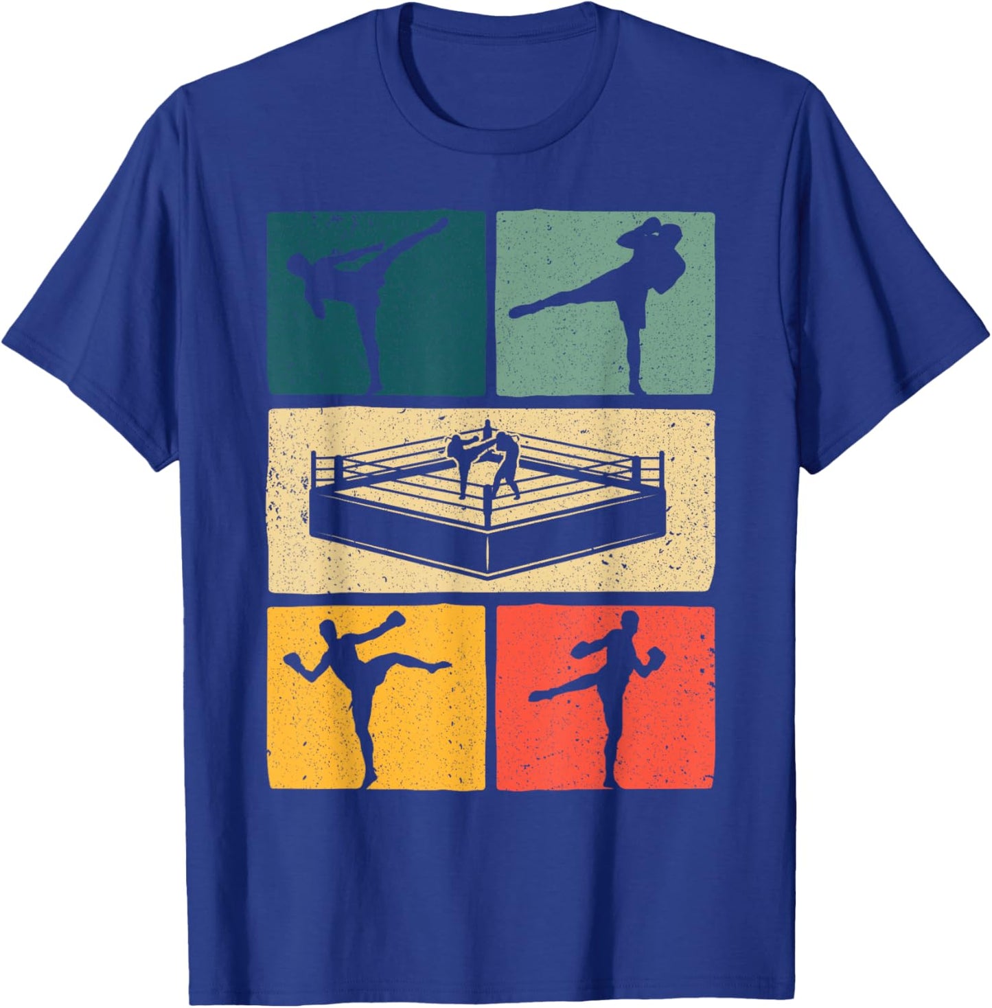 Vintage Kickboxing Art Women Kickboxer Sports Lover T-Shirt - T-Shirt | Royal