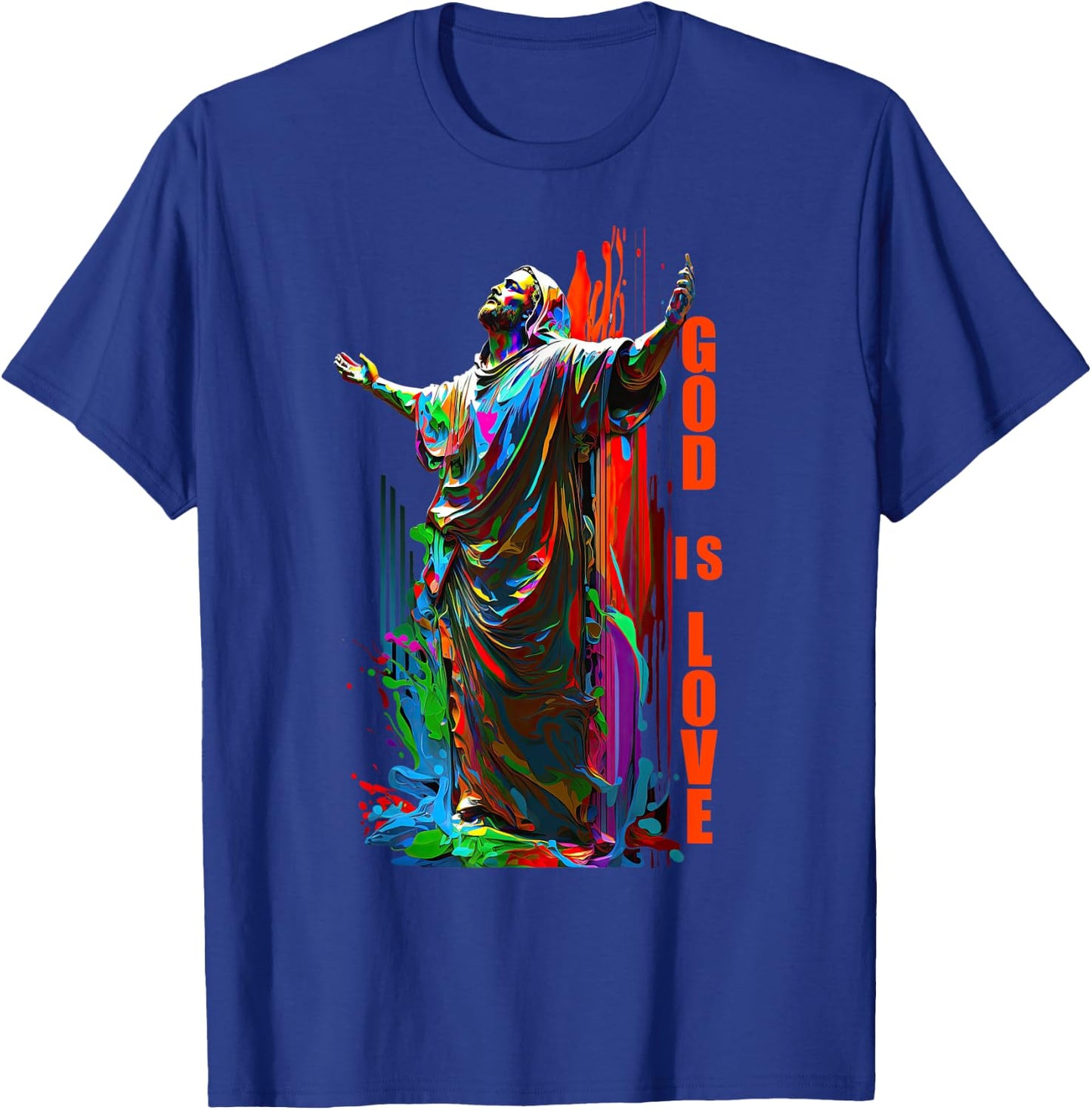 Christ God is Love Graffiti Design for Christian Jesus T-Shirt - T-Shirt | Royal