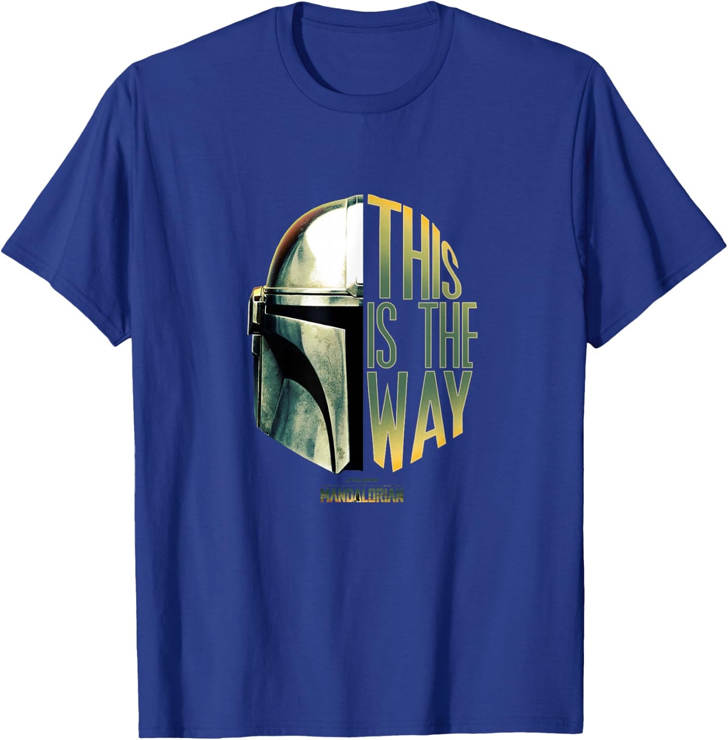 Star Wars: The Mandalorian This Is The Way Helmet Logo Stack T-Shirt - T-Shirt | Royal