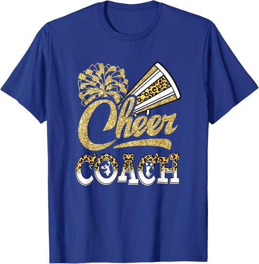 Cheer Coach Biggest Fan Cheerleader Mother's Day T-Shirt - T-Shirt | Royal