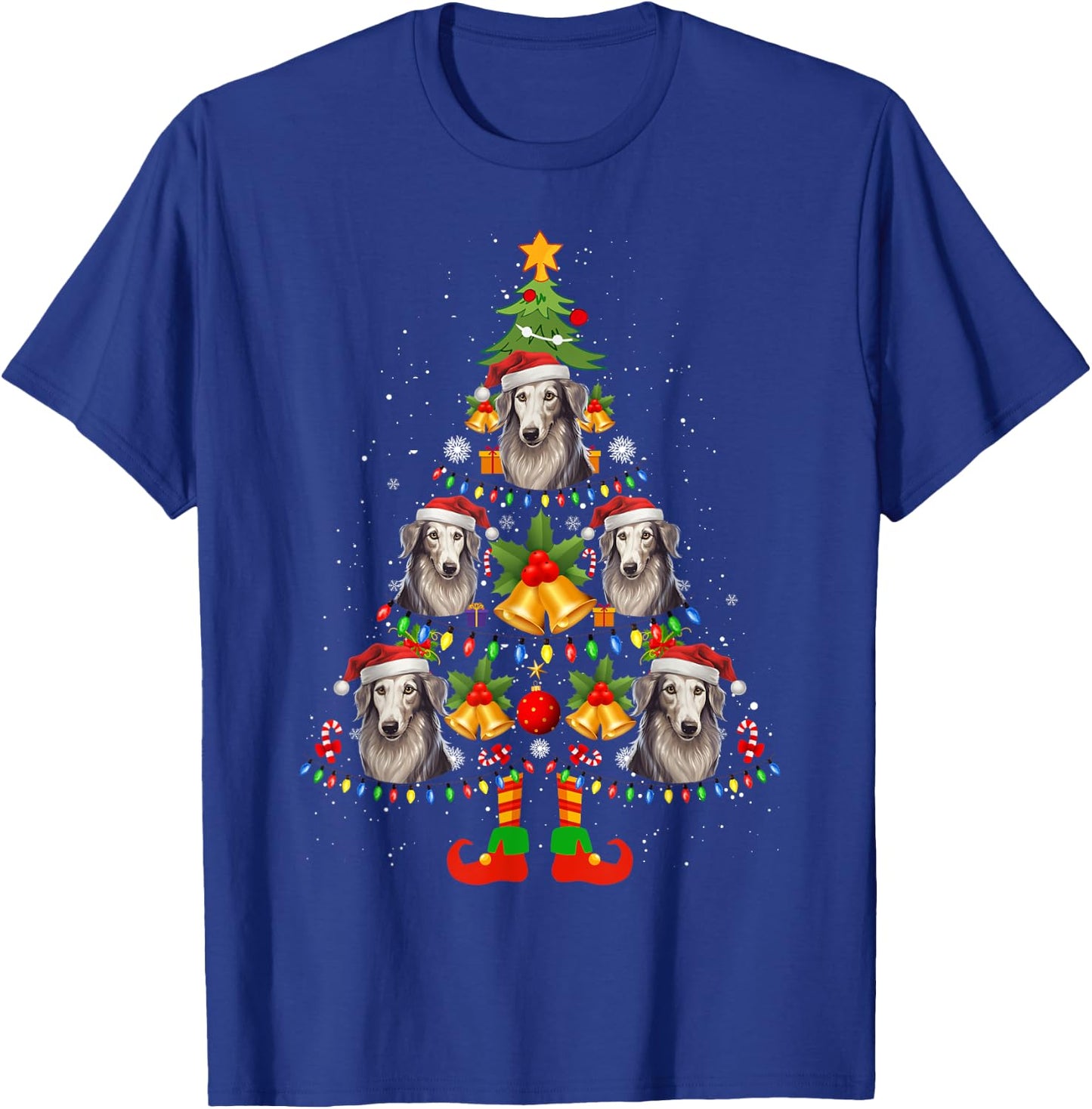 Silken Windhound Christmas Tree Gifts Funny Xmas Dog Lover Men Women T-Shirt - T-Shirt | Royal