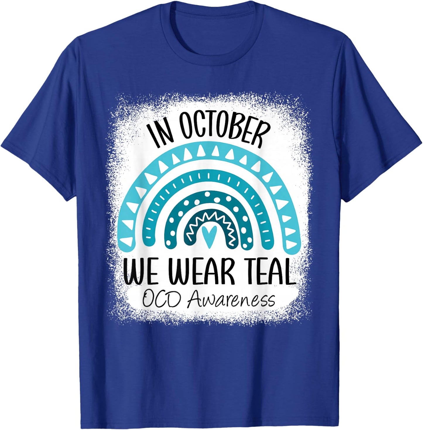 Rainbow Ribbon Obsessive-Compulsive Disorder OCD Awareness T-Shirt - T-Shirt | Royal