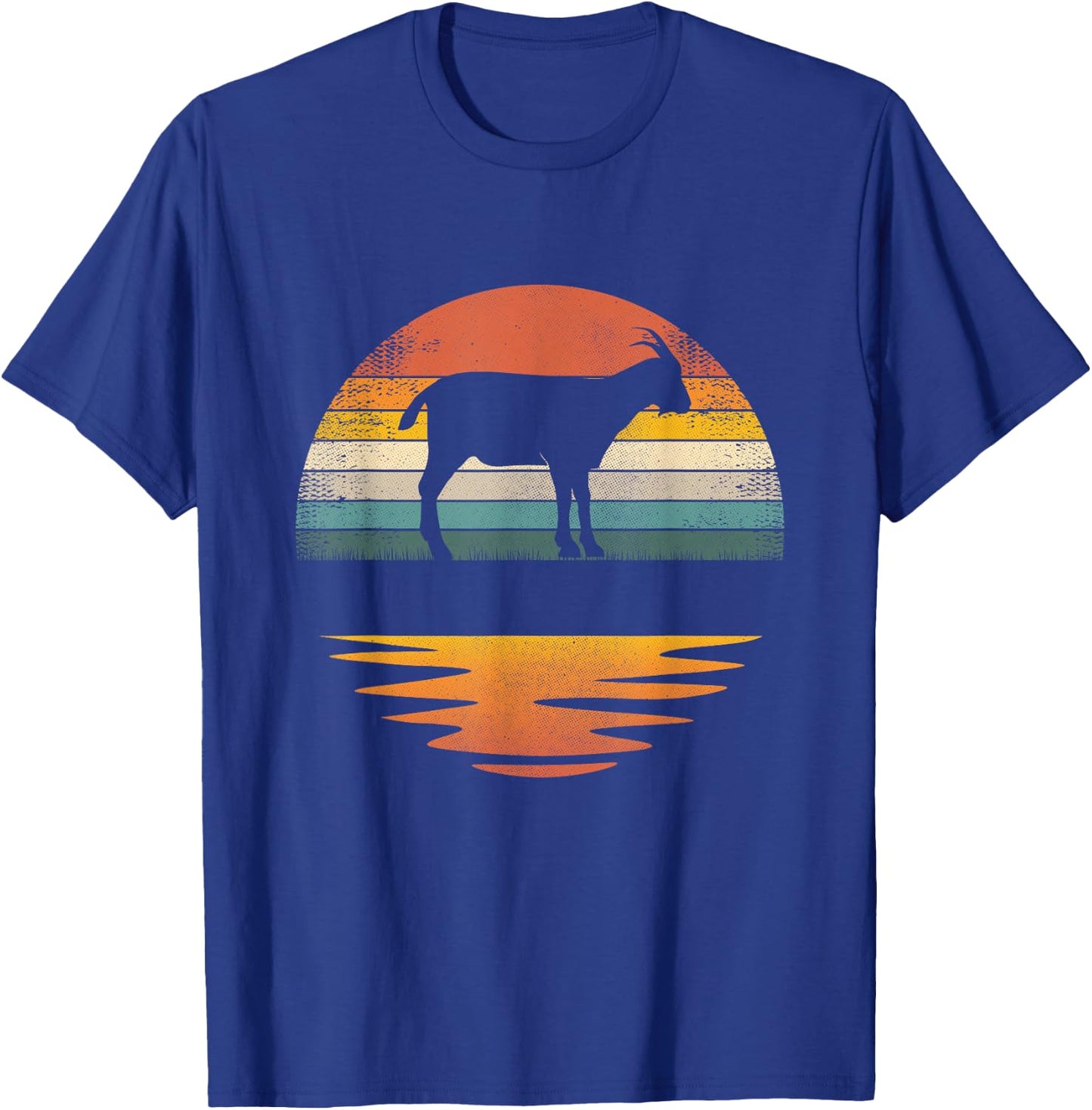Goat Vintage Retro Sunset Goat Lover Men Women Kids T-Shirt - T-Shirt | Royal