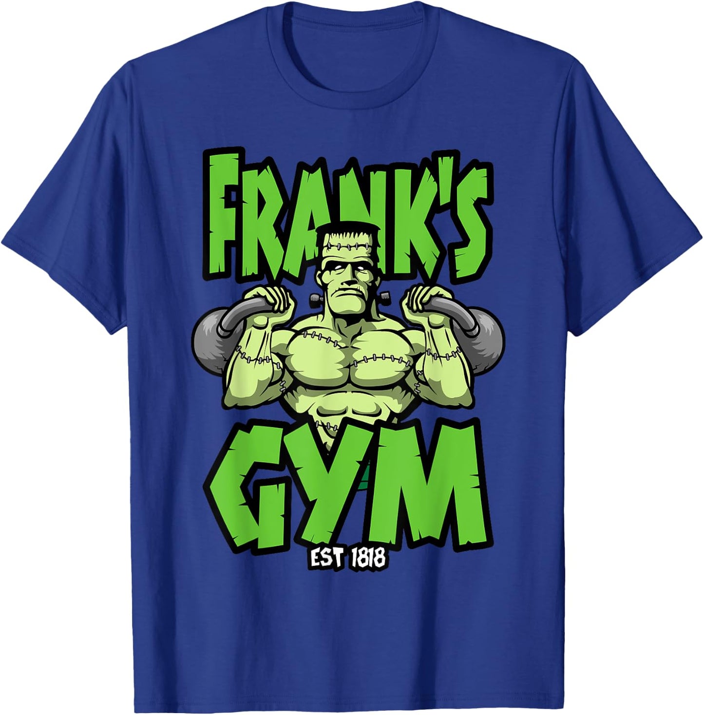Frankenstein Kettlebell Fitness Gym Halloween Workout T-Shirt - T-Shirt | Royal