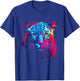 Snow Leopard Wildlife Colorful Design Leopard Lover Animal T-Shirt - T-Shirt | Royal