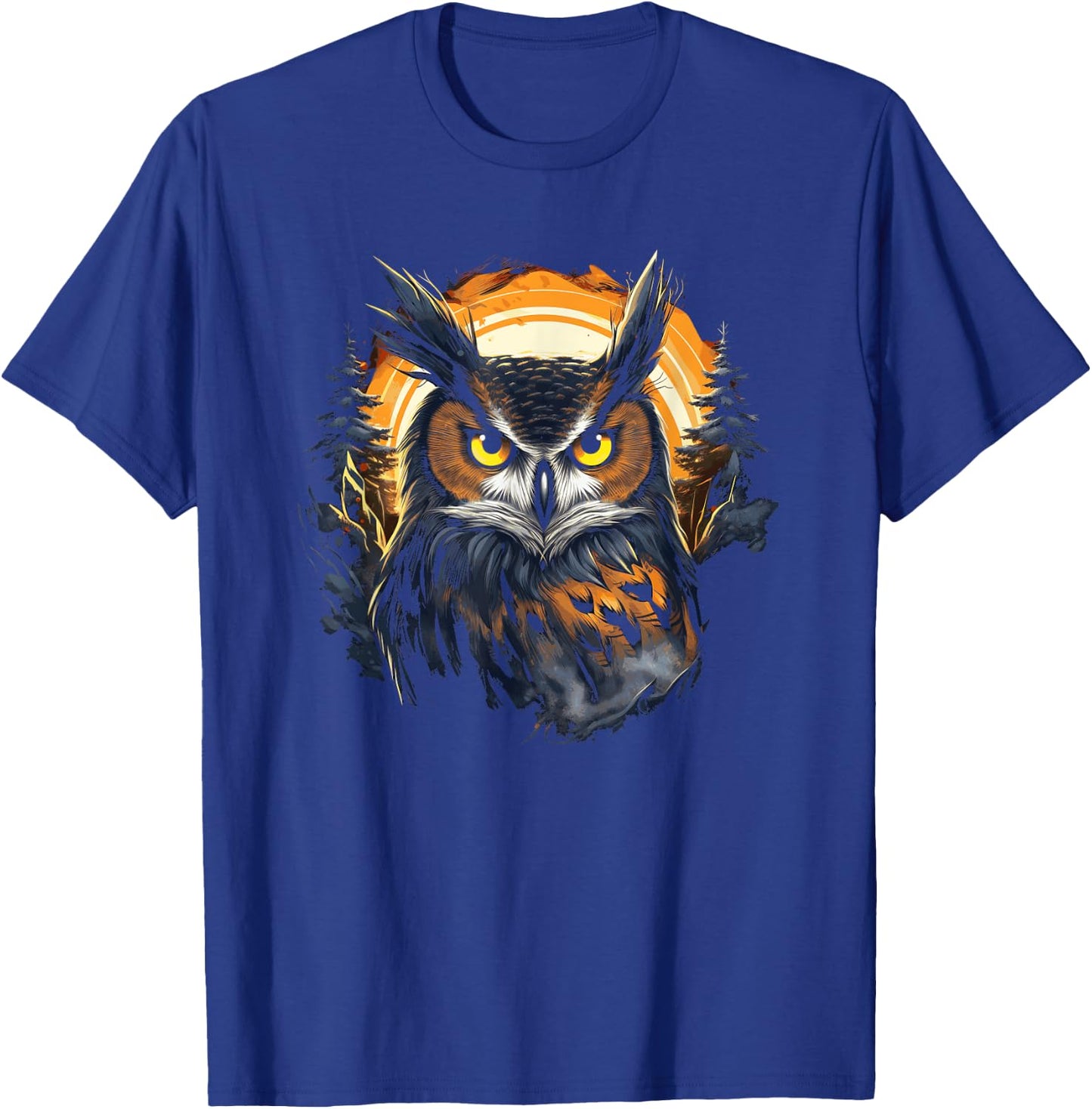 Great Horned Owl T-Shirt - T-Shirt | Royal