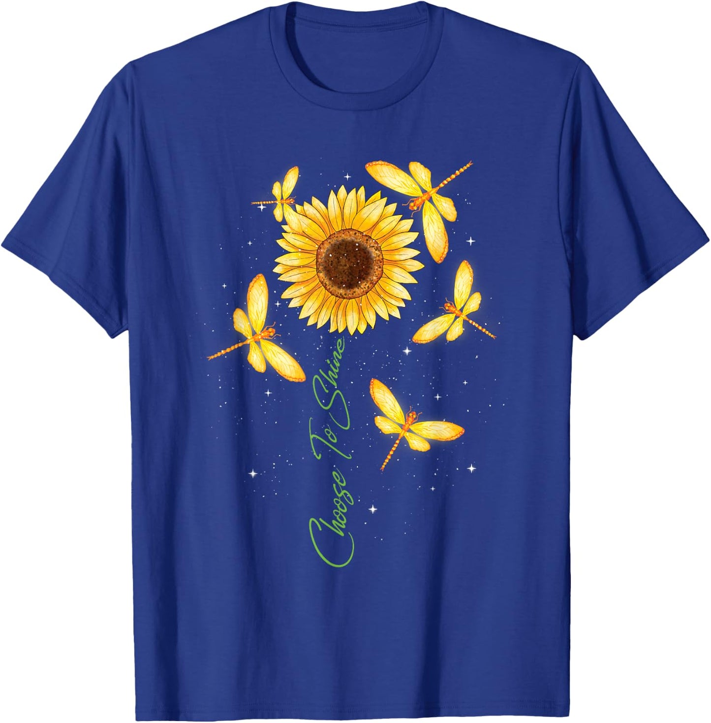 Choose To Shine - Sunflower Dragonfly Lover Insects T-Shirt - T-Shirt | Royal