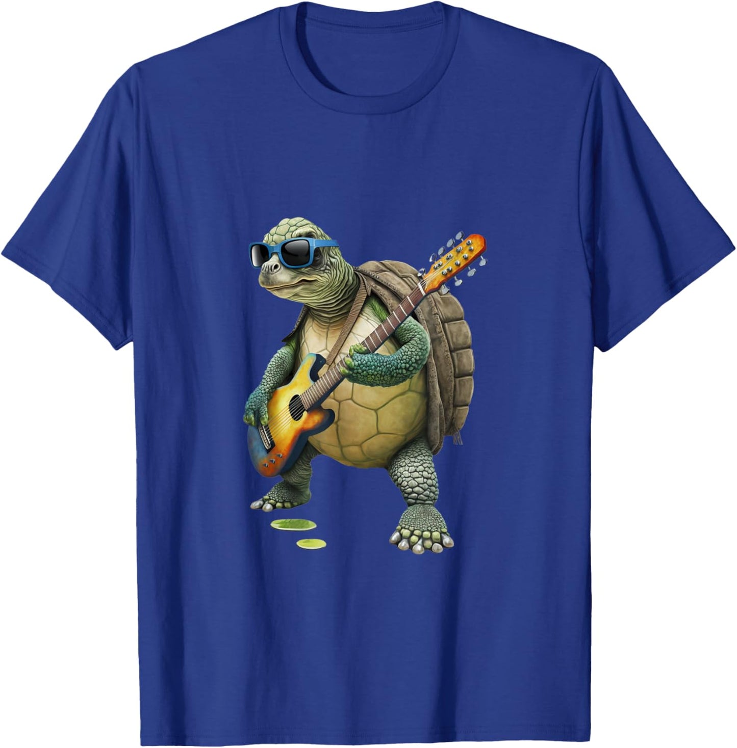 Turtle Playing Electric Guitar - Animal Turtle Lover Guitar T-Shirt - T-Shirt | Royal