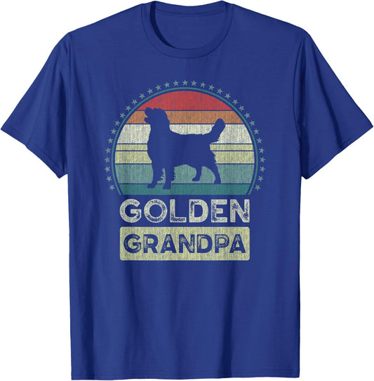 Golden Grandpa Father's Day, Golden Retriever Grandfather T-Shirt - T-Shirt | Royal