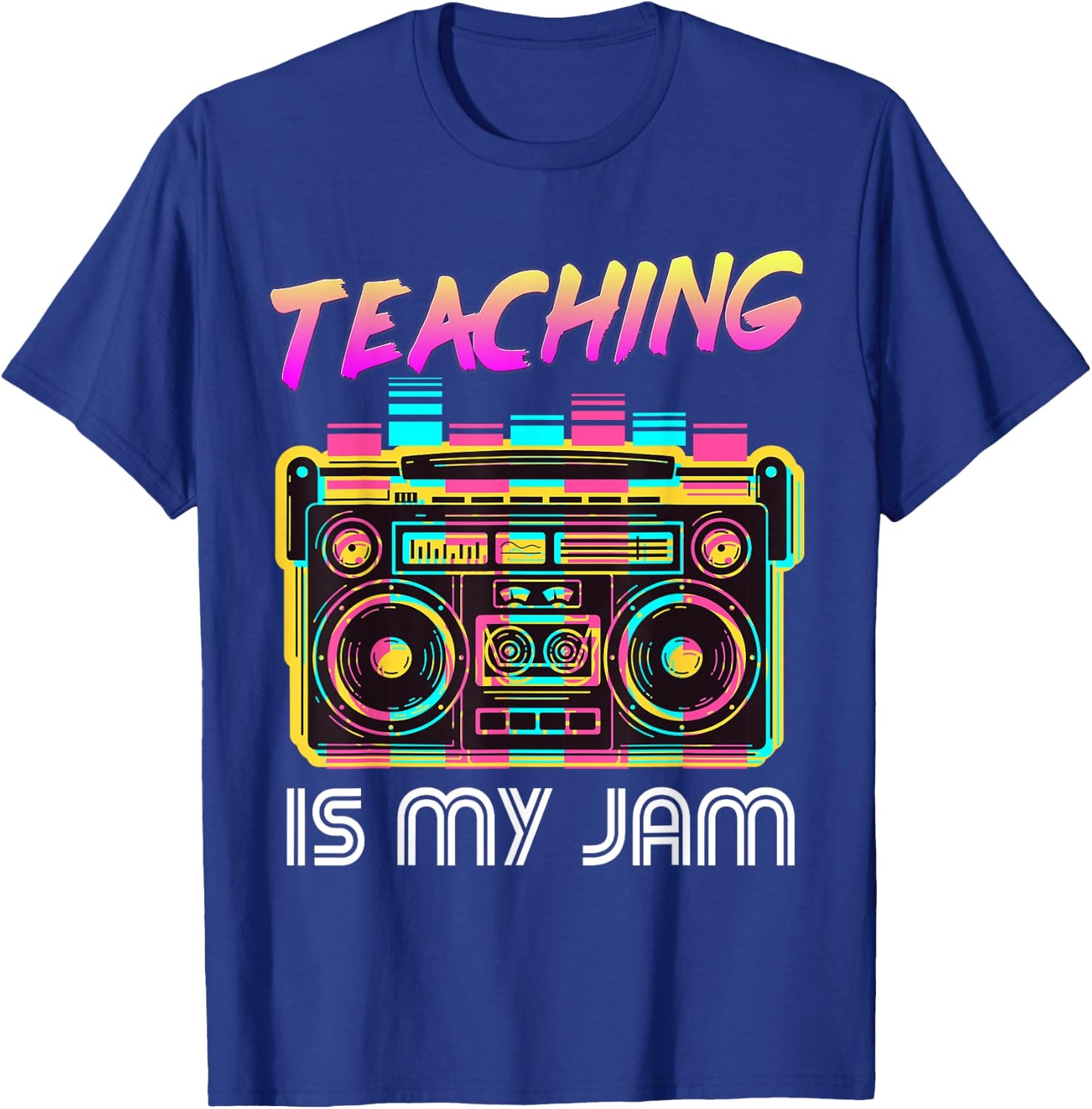 Back to School Retro Teaching is My Jam 80s Teacher Boombox T-Shirt - T-Shirt | Royal