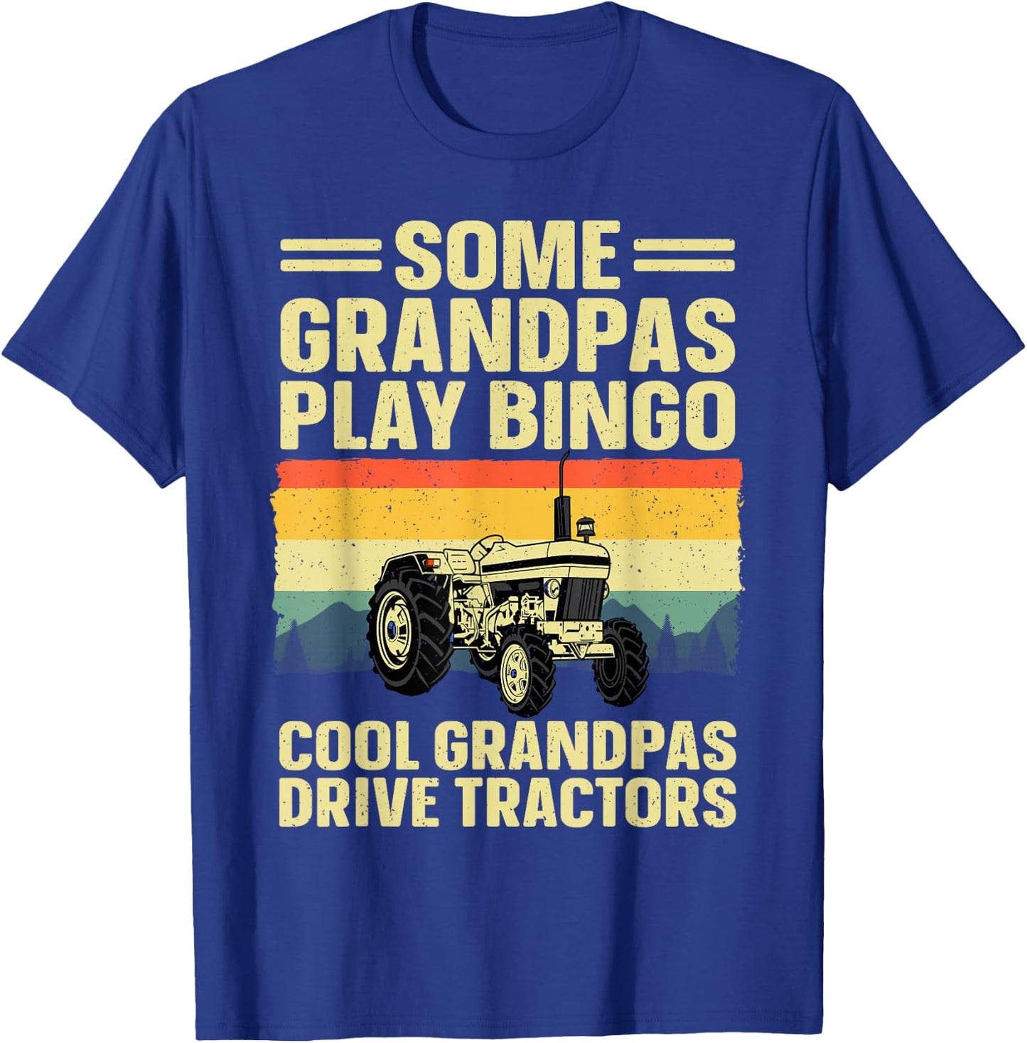 Cool Tractor Art For Grandpa Men Farming Farmer Farm Tractor T-Shirt - T-Shirt | Royal