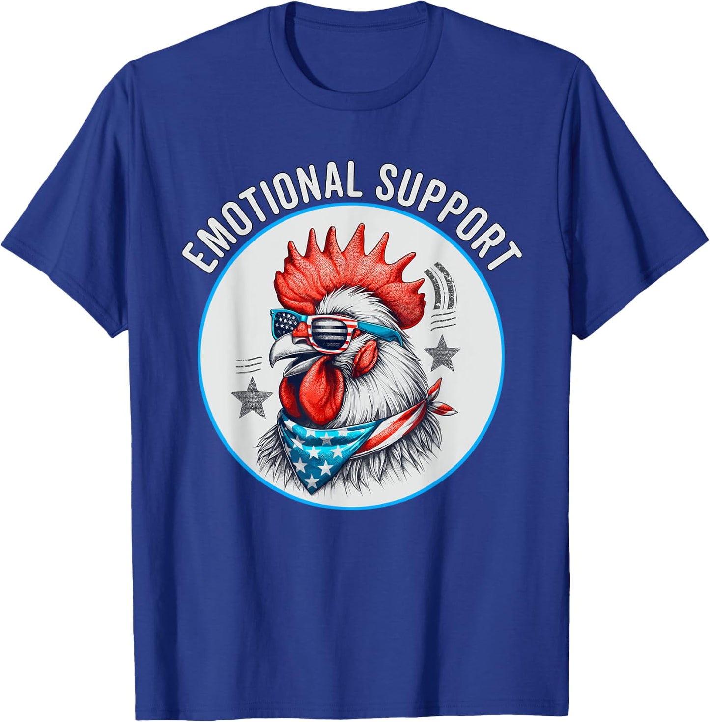 Chicken Emotional Support Cock with American Flag Men T-Shirt - T-Shirt | Royal