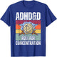 Retro Vintage ADHD&D Roll For Concentration Funny Gamer T-Shirt - T-Shirt | Royal