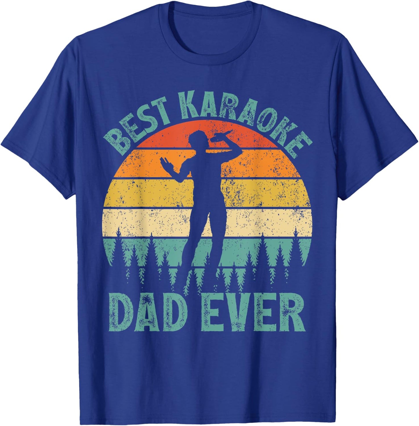 Funny Vintage Best Karaoke Dad Ever Father's Day T-Shirt - T-Shirt | Royal