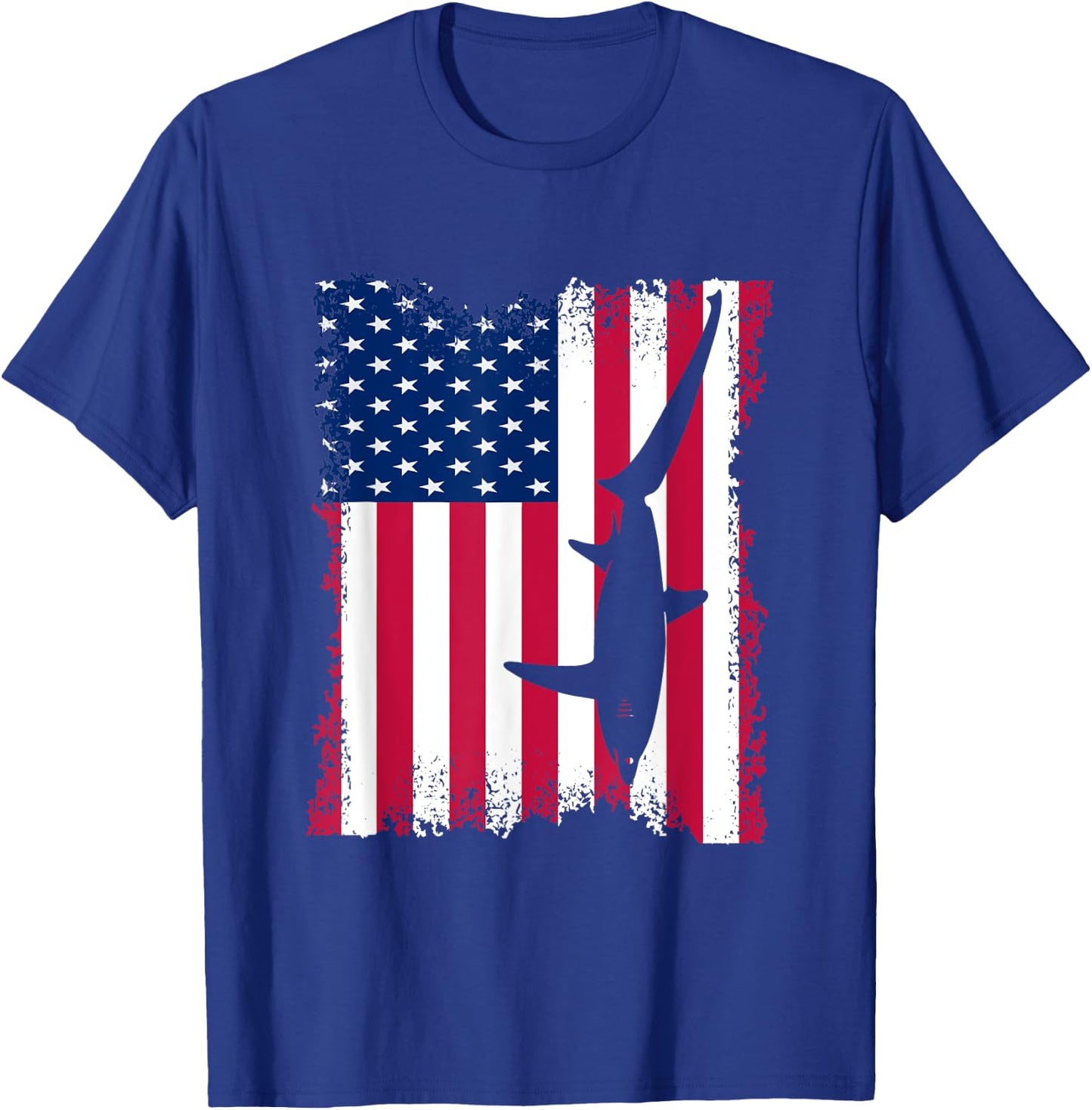 Vintage US Flag Thresher Shark T-Shirt - T-Shirt | Royal