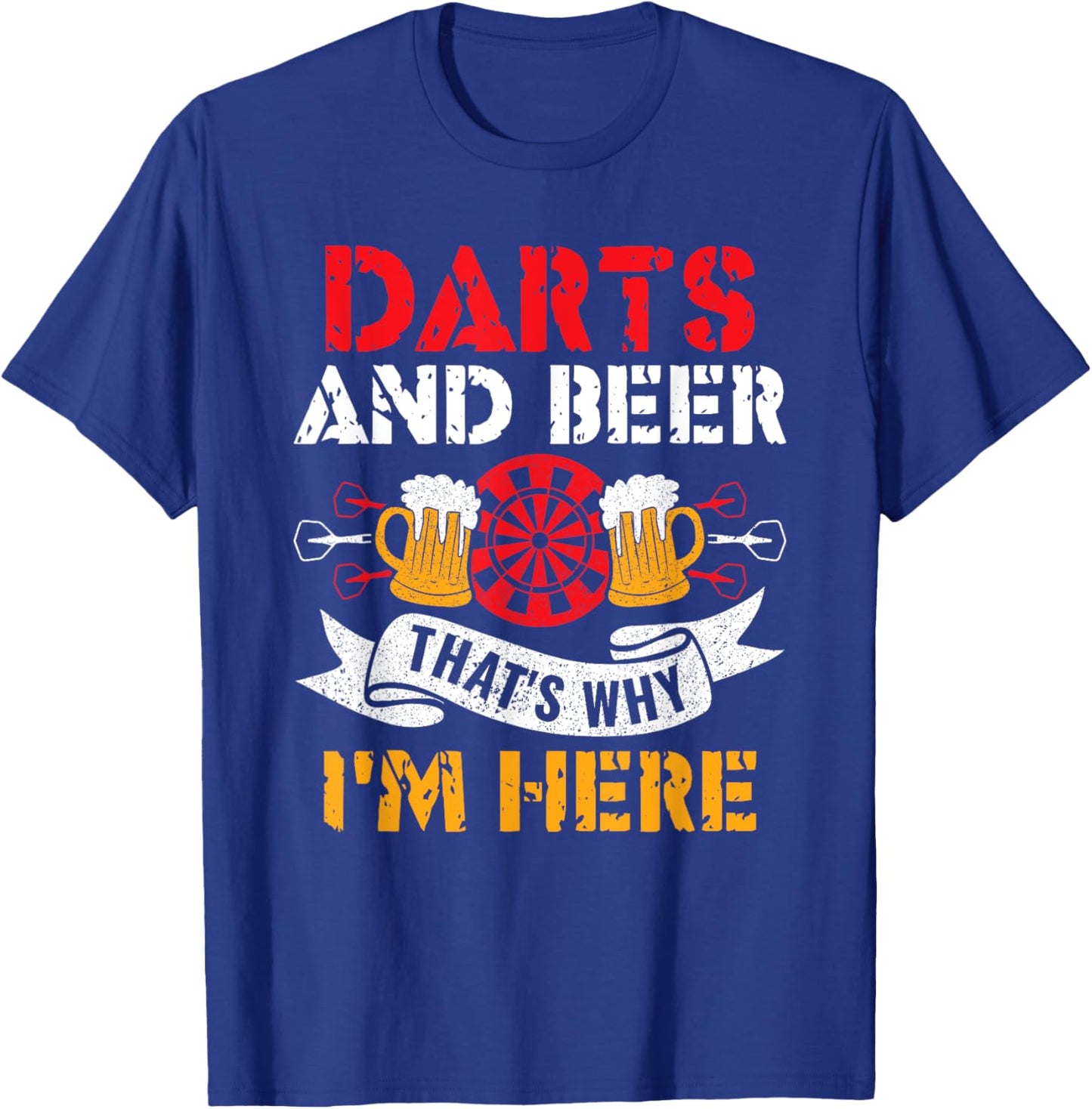Darts und Bier Deshalb bin ich hier Funny Dart Player T-Shirt - T-Shirt | Royal