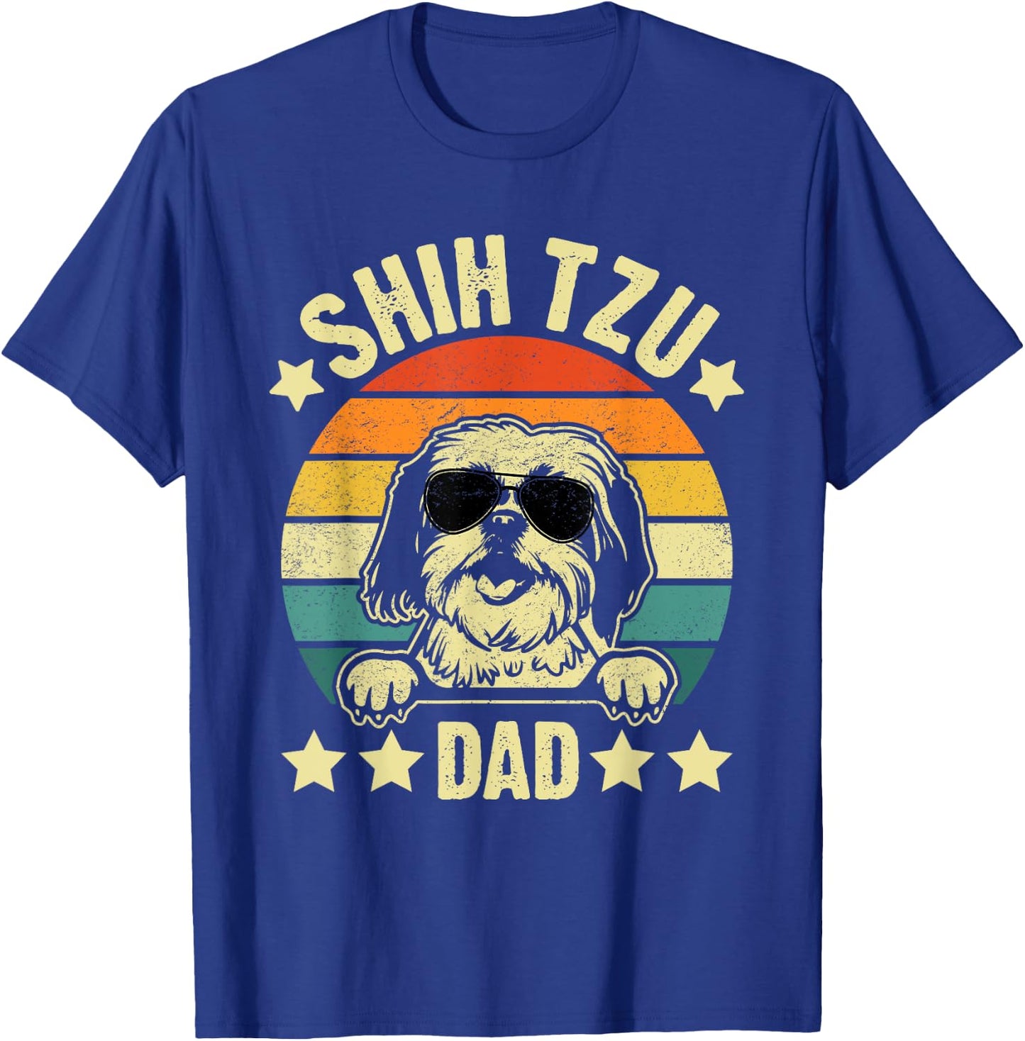 Shih Tzu Dad - Father's Day Pet Dog Breed Pet Paw Men T-Shirt - T-Shirt | Royal
