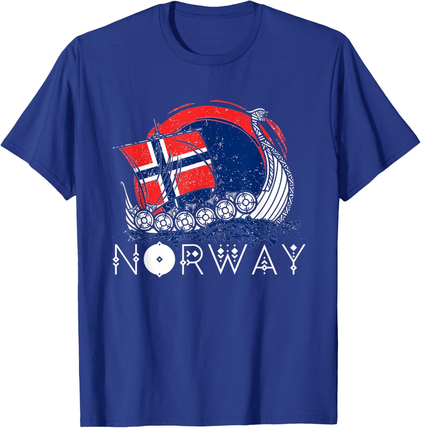 Boat Norwegian Flag Norway Viking Ship Pride Ocean Boating T-Shirt - T-Shirt | Royal