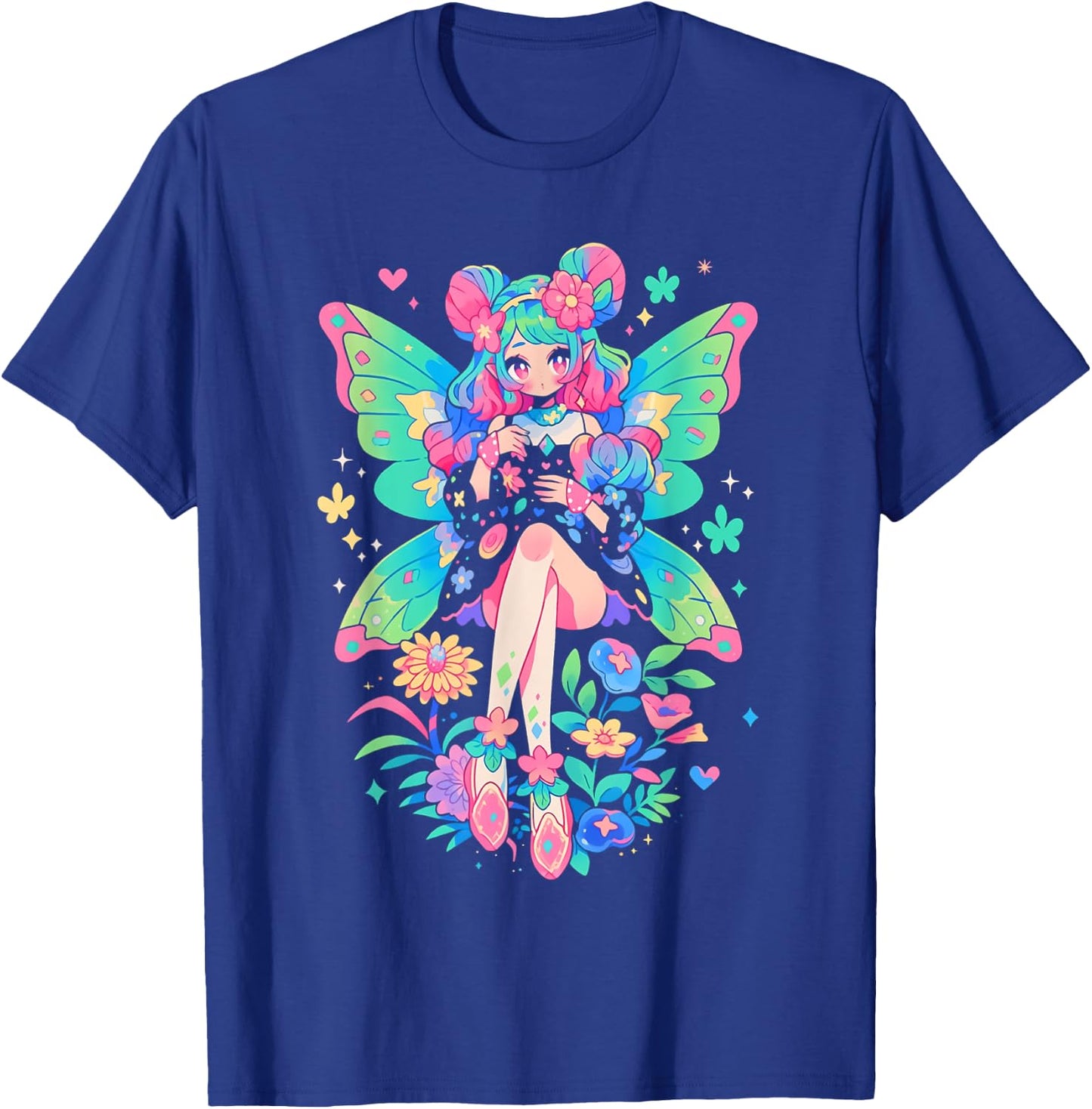 Anime Manga Girl | Kawaii Fairycore Fairy Kei Decora Kei T-Shirt - T-Shirt | Royal