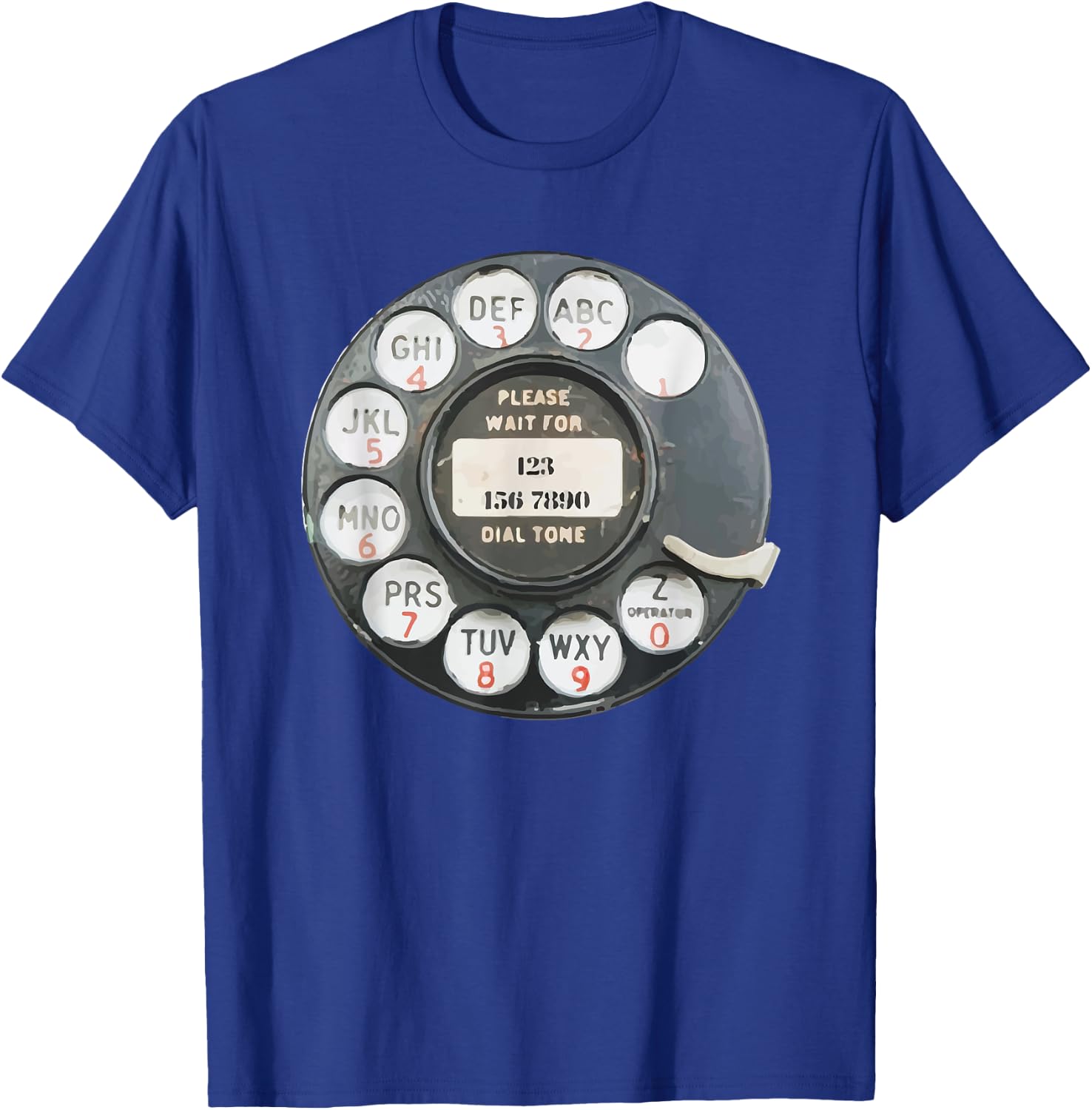 Vintage Retro Rotary Dial Phone Graphic Art T-Shirt - T-Shirt | Royal