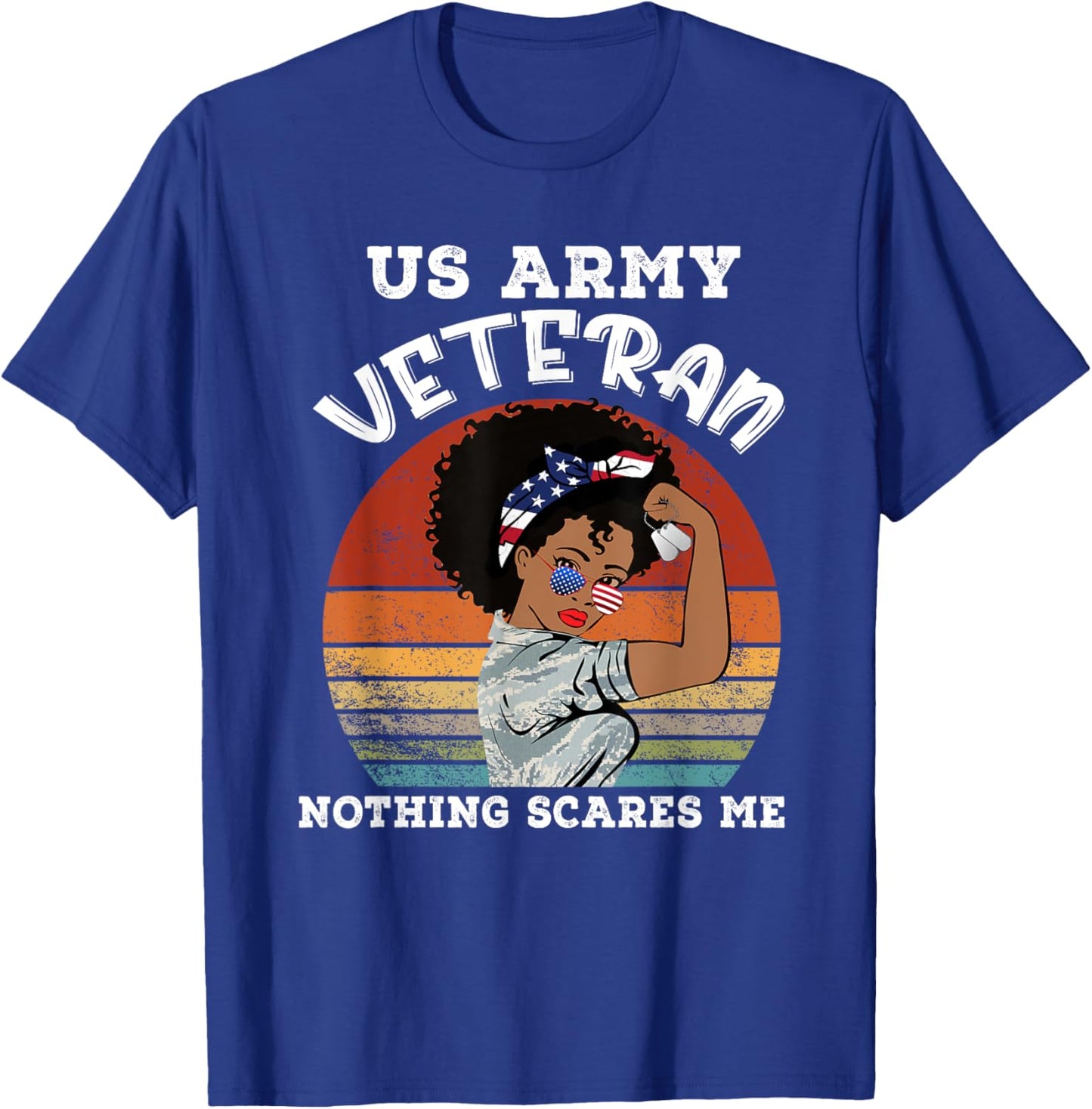 African American Woman Army Veteran Black Woman Army Veteran T-Shirt - T-Shirt | Royal
