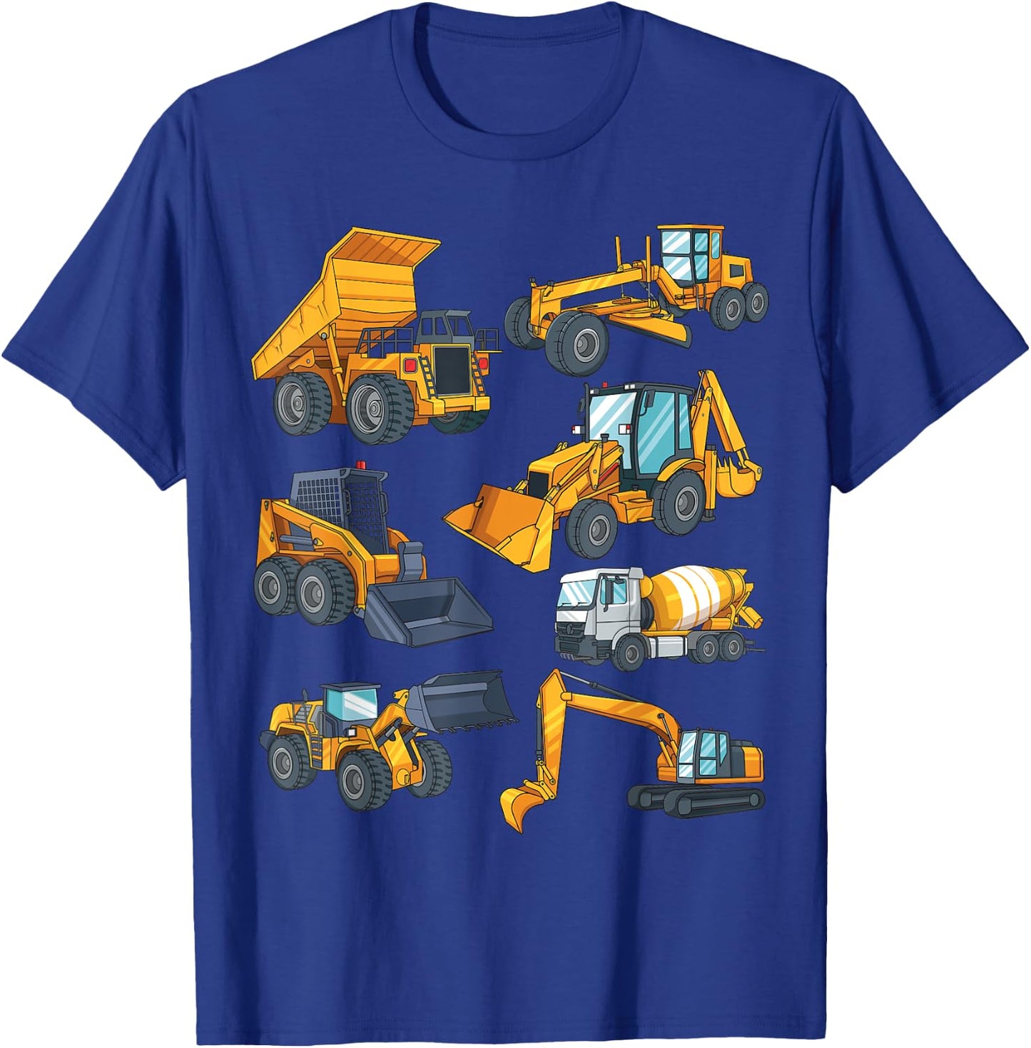 Construction Vehicles for Boys Dump Truck Bull Dozer T-Shirt - T-Shirt | Royal