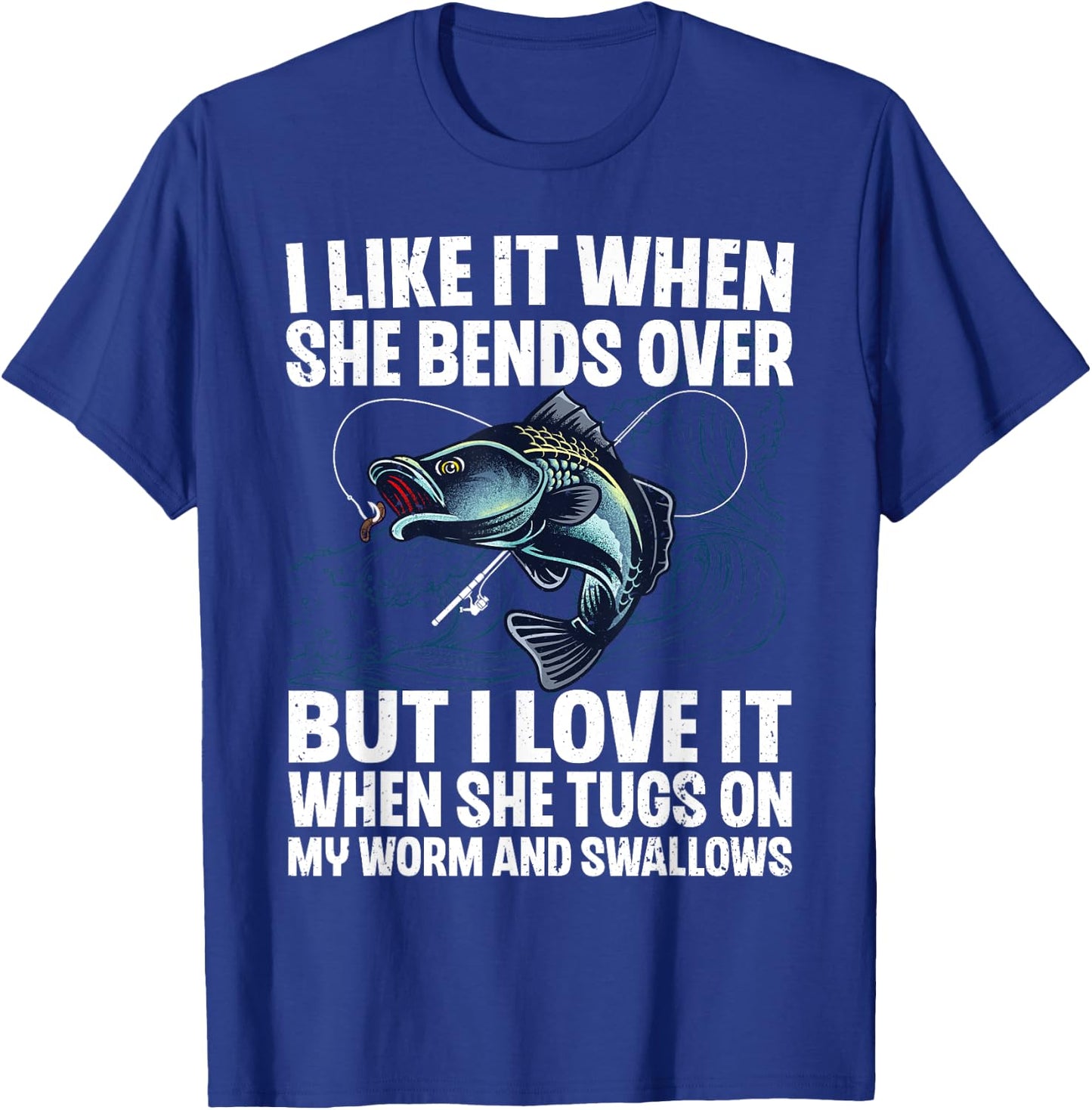 Funny Fishing Design Women Fishing Fish Fisherman T-Shirt - T-Shirt | Royal