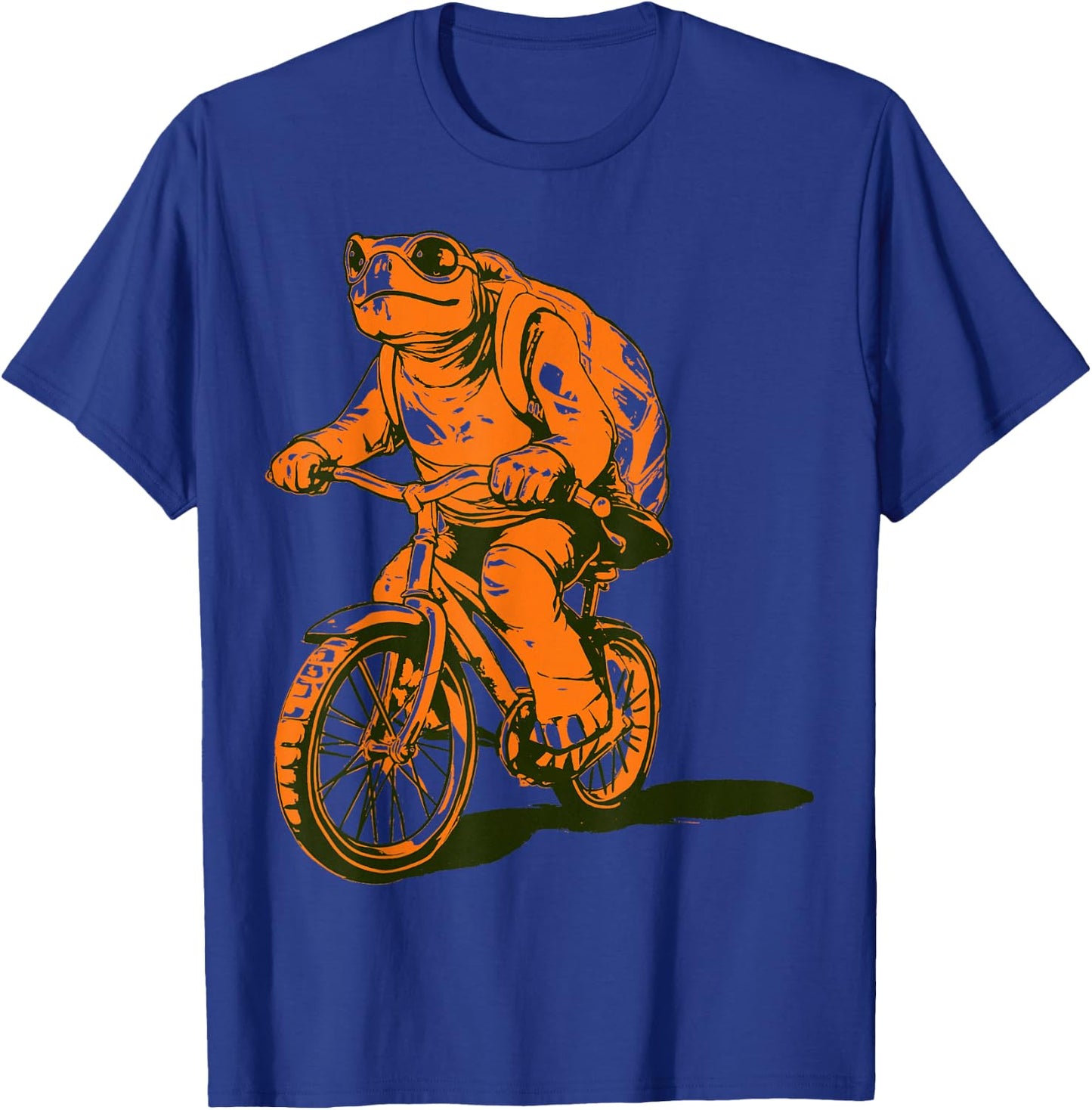 Turtle Animal Driving Bike Design Bicycle T-Shirt - T-Shirt | Royal