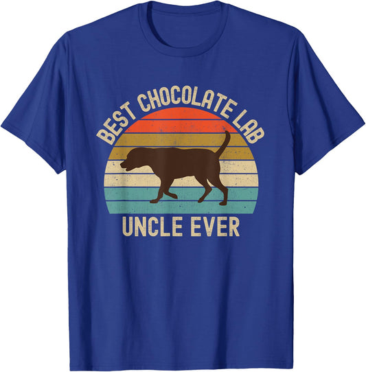 Chocolate Lab Uncle Best Ever Labrador Retriever Vintage T-Shirt - T-Shirt | Royal
