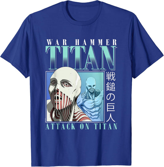 Attack on Titan Season 4 War Hammer 90's Collage Anime T-Shirt - T-Shirt | Royal