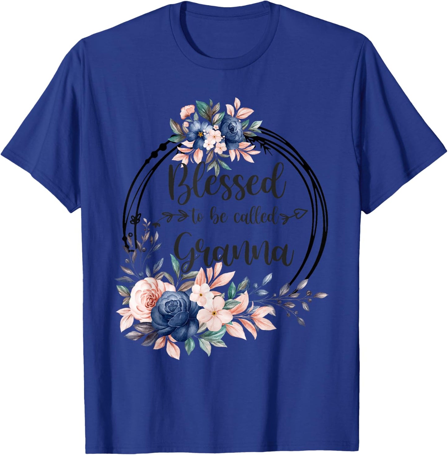 Granna Flower Blessed To Be Called Granna T-Shirt - T-Shirt | Royal