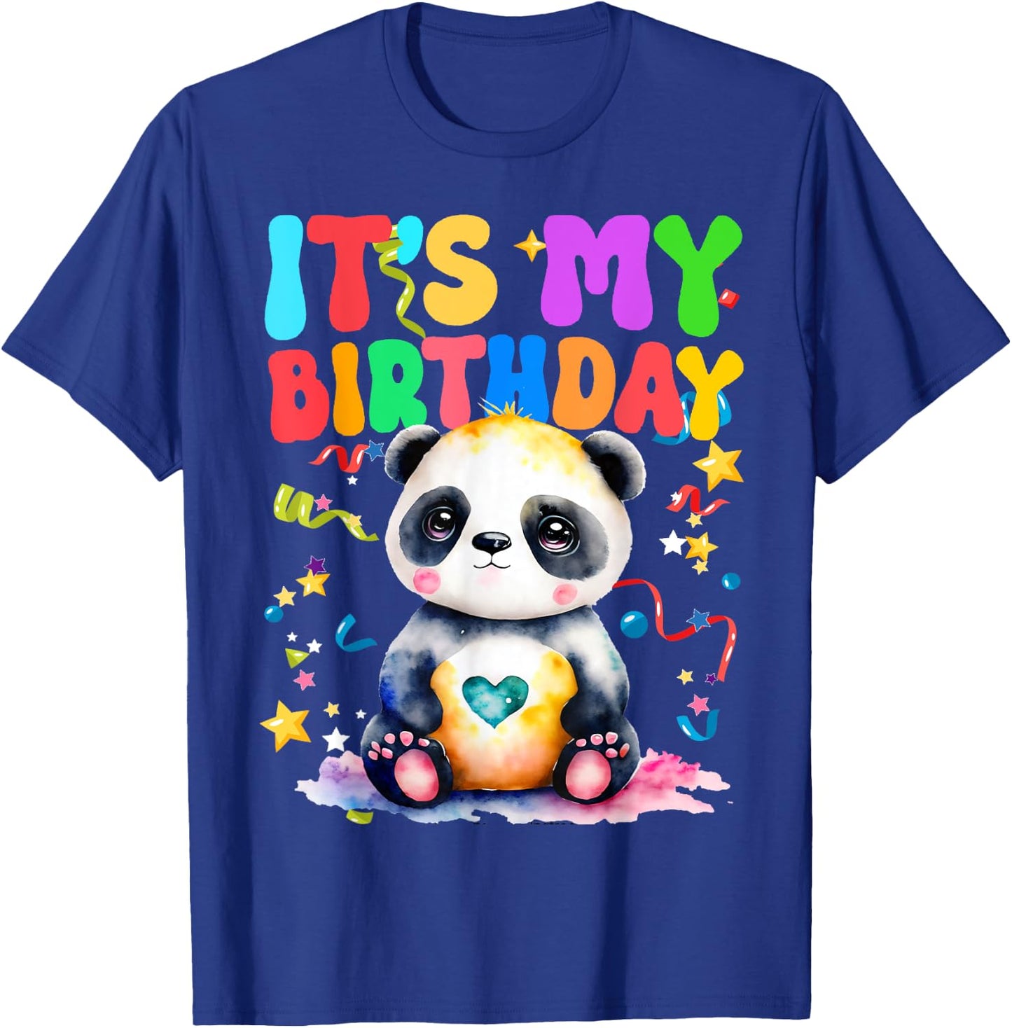 Panda Birthday For Kids It's My Birthday Panda T-Shirt - T-Shirt | Royal