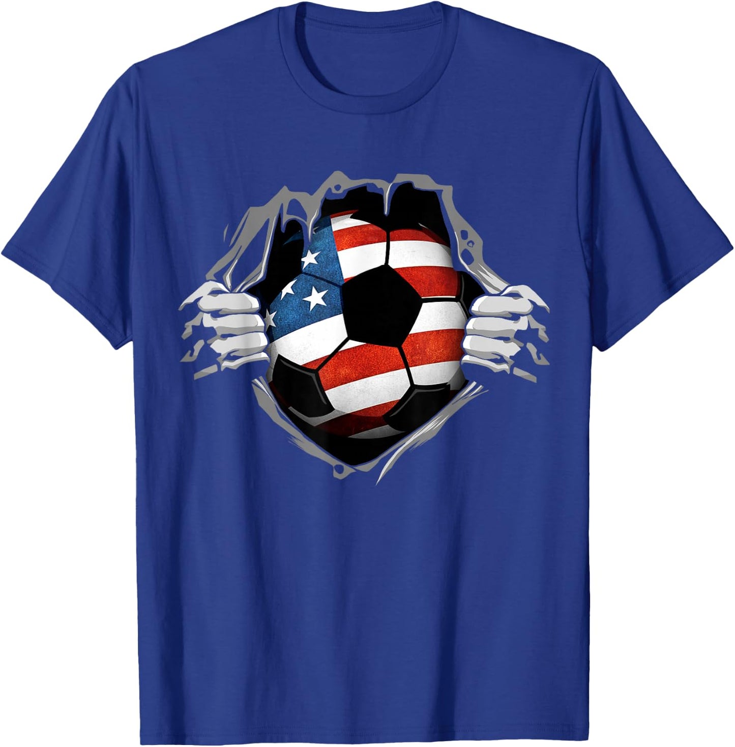 USA Soccer Ball Jersey US Support T-Shirt - T-Shirt | Royal