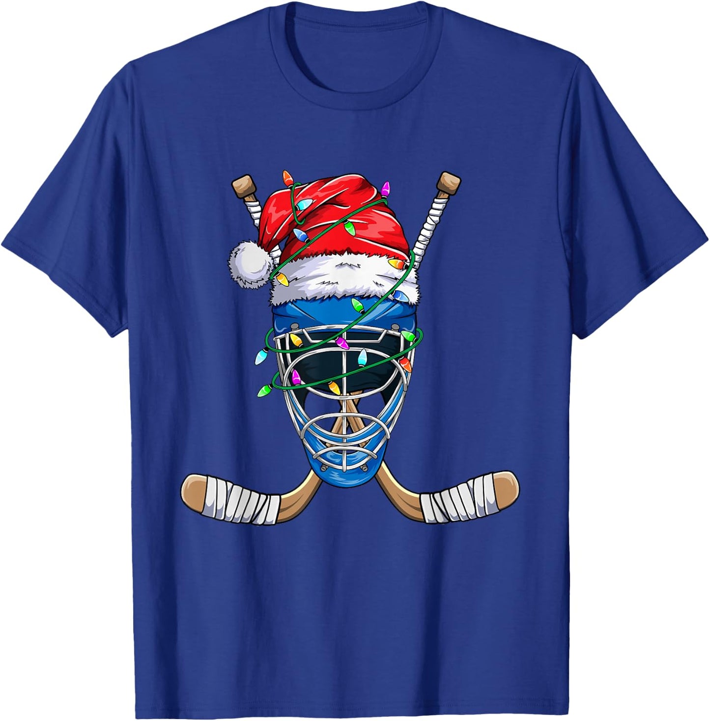 Santa Sports Design Boys Christmas Hockey Player T-Shirt - T-Shirt | Royal