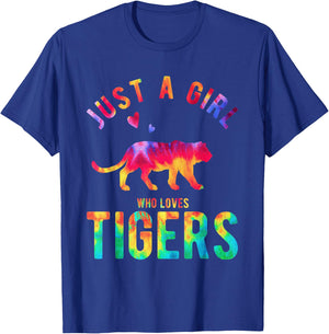 Just A Girl Who Loves Tigers Tiger Lover Funny Tiger T-Shirt - T-Shirt | Royal