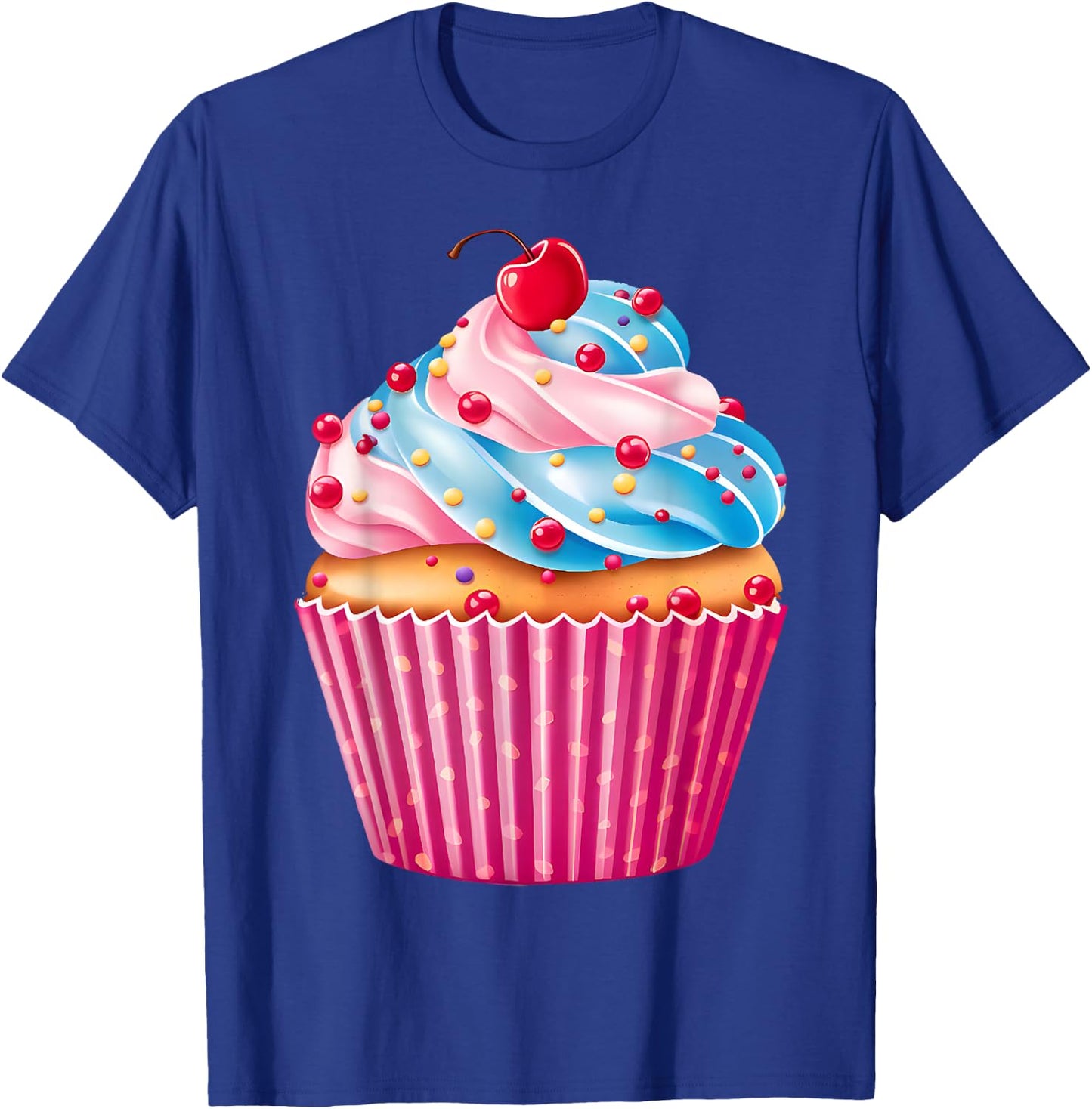 Sweets Pink Cupcake Lovers Sprinkles Pattern Dessert Food T-Shirt - T-Shirt | Royal
