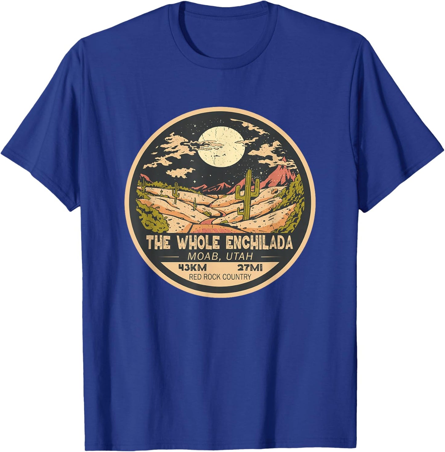 The Whole Enchilada Trail Utah Mountain Biking Emblem T-Shirt - T-Shirt | Royal