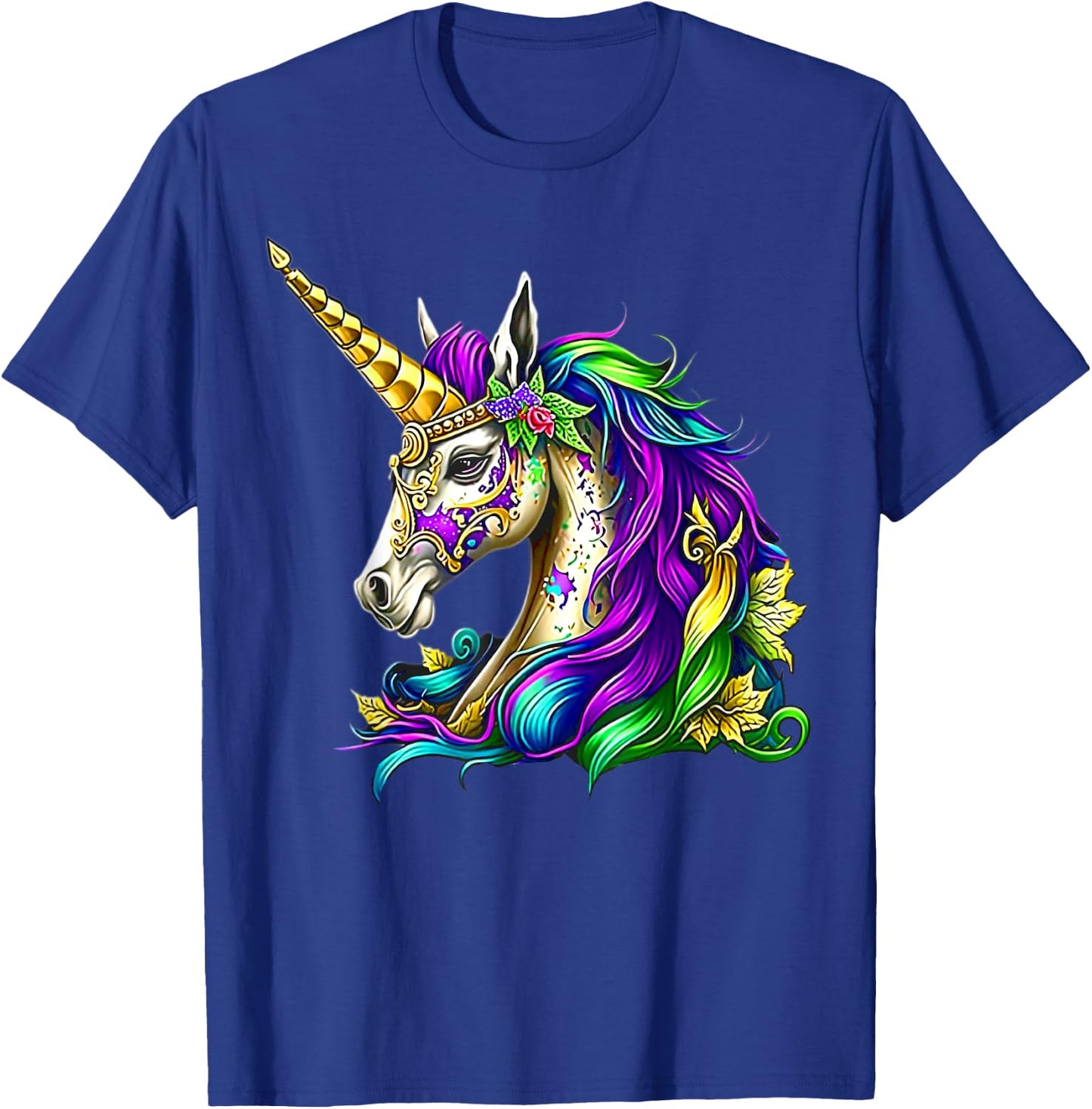 Happy Mardi Gras Unicorn Girls T-Shirt - T-Shirt | Royal
