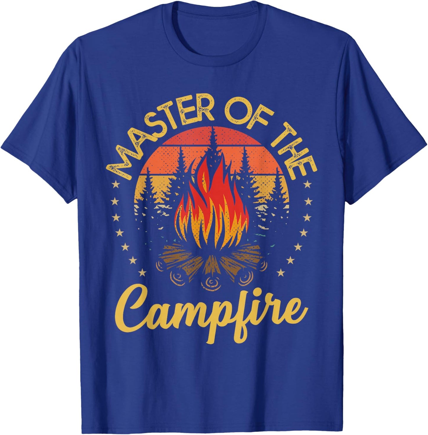 Funny Camping and Hiking Gifts Master of the Campfire Vintage Camping Lovers T-Shirt - T-Shirt | Royal
