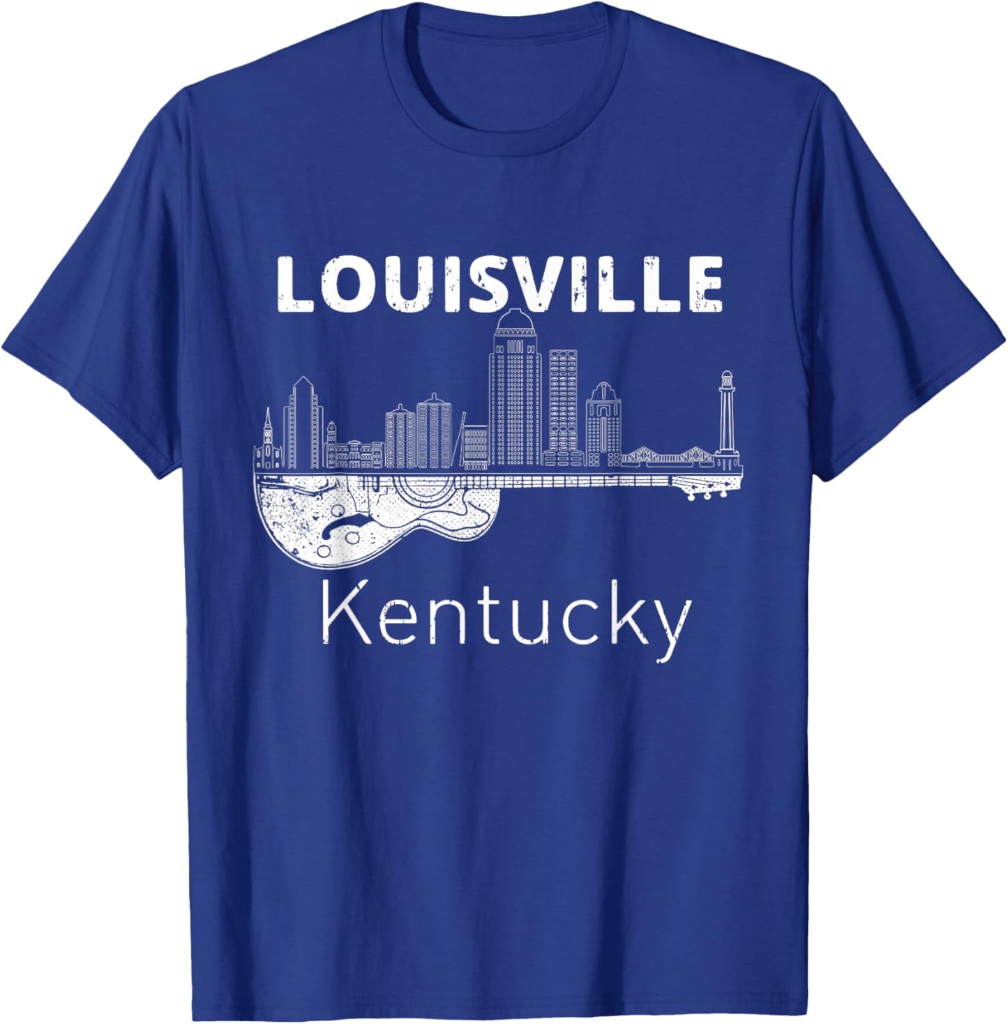 Louisville Souvenir Men Kentucky Lover Music Guitar T-Shirt - T-Shirt | Royal