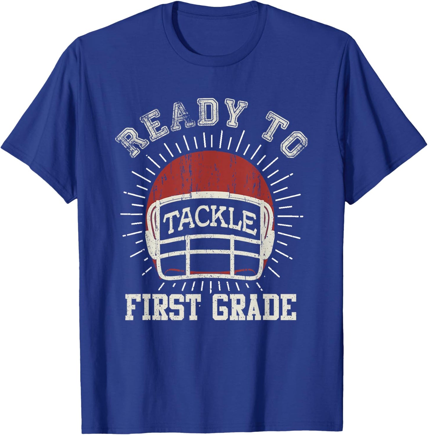 Ready To Tackle 1st Grade Back To School Football T-Shirt - T-Shirt | Royal