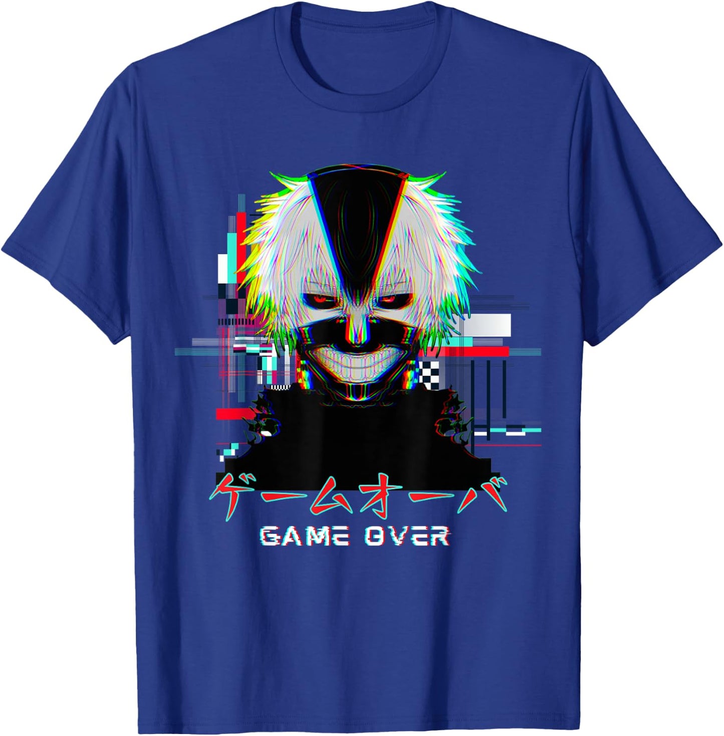 Japanese Vaporwave Anime Boy Game Over Glitch Aesthetic T-Shirt - T-Shirt | Royal