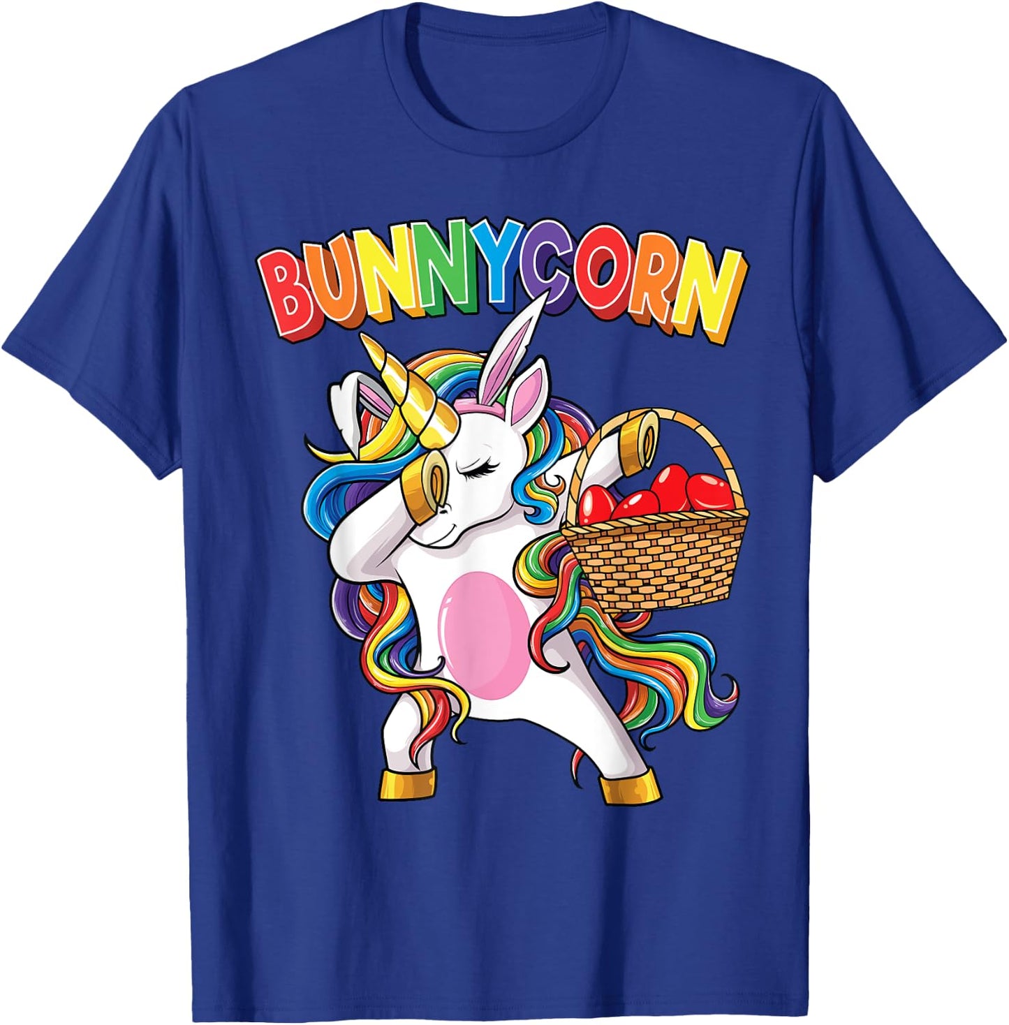 Dabbing Unicorn Shirt Bunnycorn Eggs Easter Girls Kids Dab T-Shirt - T-Shirt | Royal