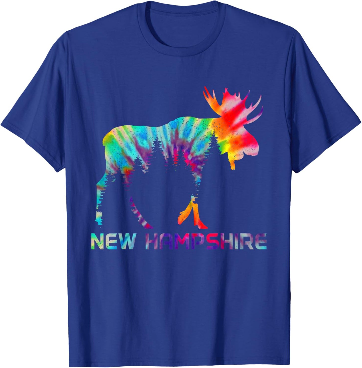 New Hampshire Vintage Tie Dye Souvenir Elk T-Shirt - T-Shirt | Royal