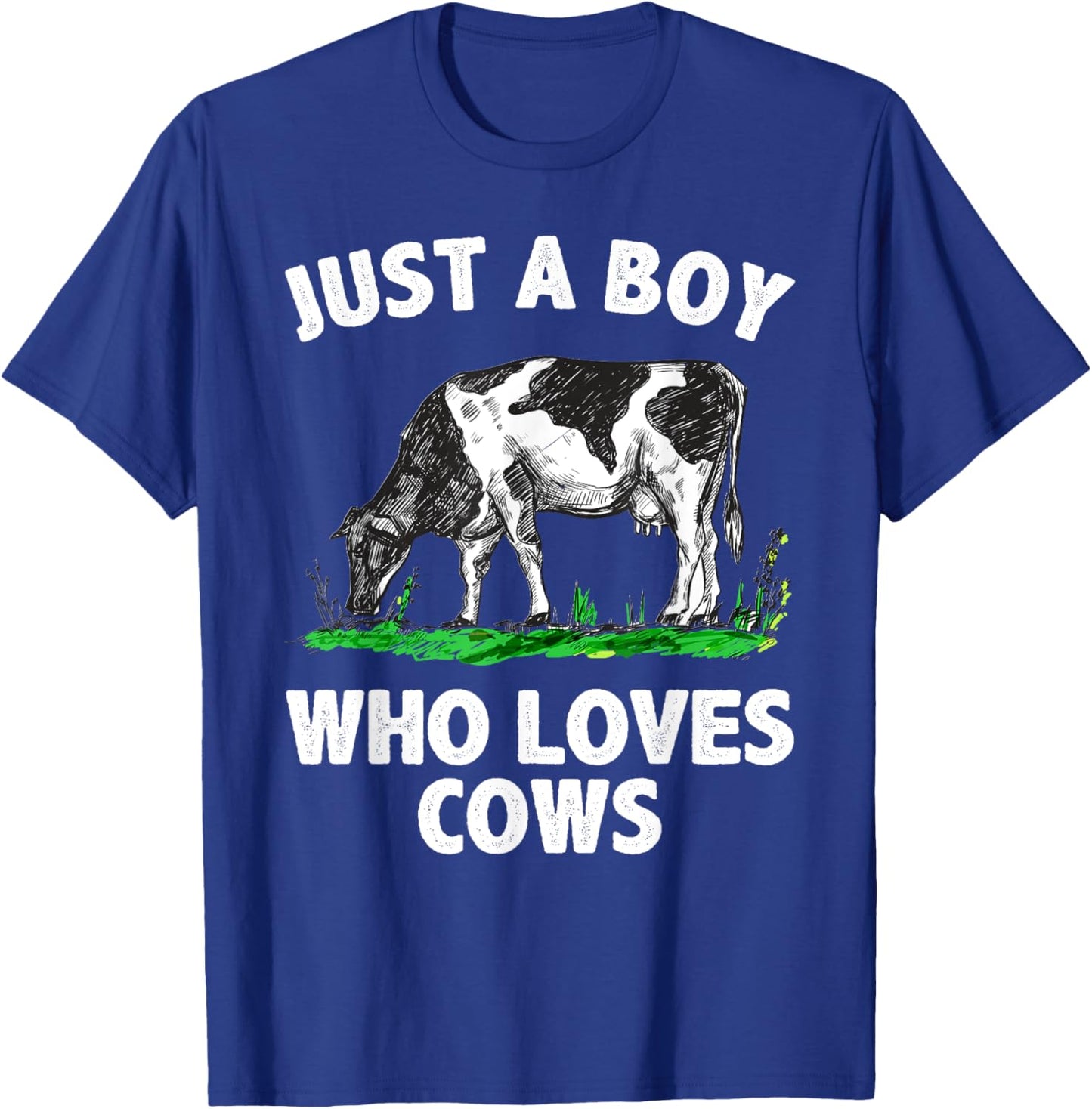 Funny Cow Design Boys Cow Farmer Livestock Animal T-Shirt - T-Shirt | Royal