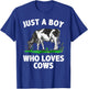 Funny Cow Design Boys Cow Farmer Livestock Animal T-Shirt - T-Shirt | Royal